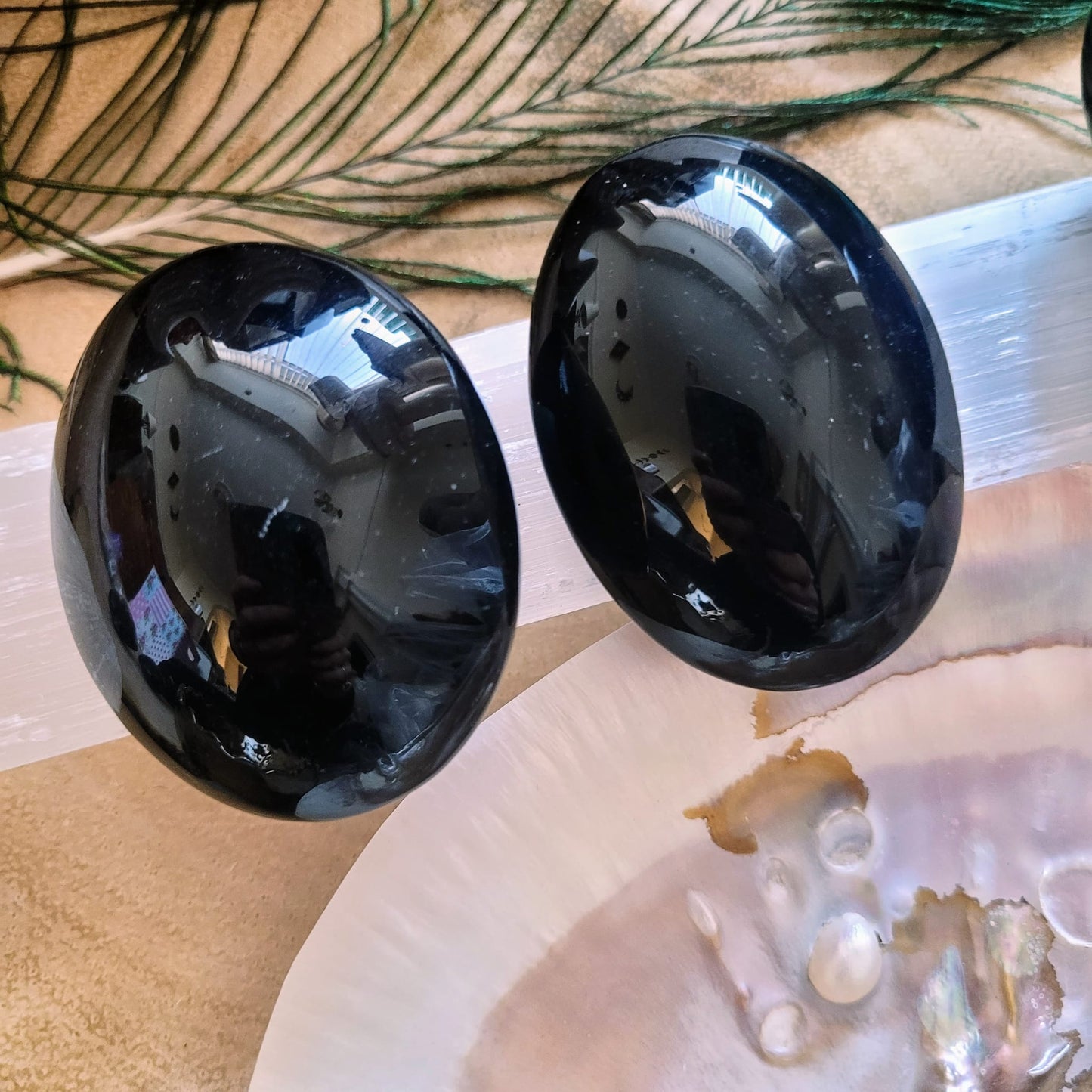 Black Obsidian Palm Stones 5-6cm
