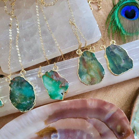 Chrysoprase Irregular Shape Necklace