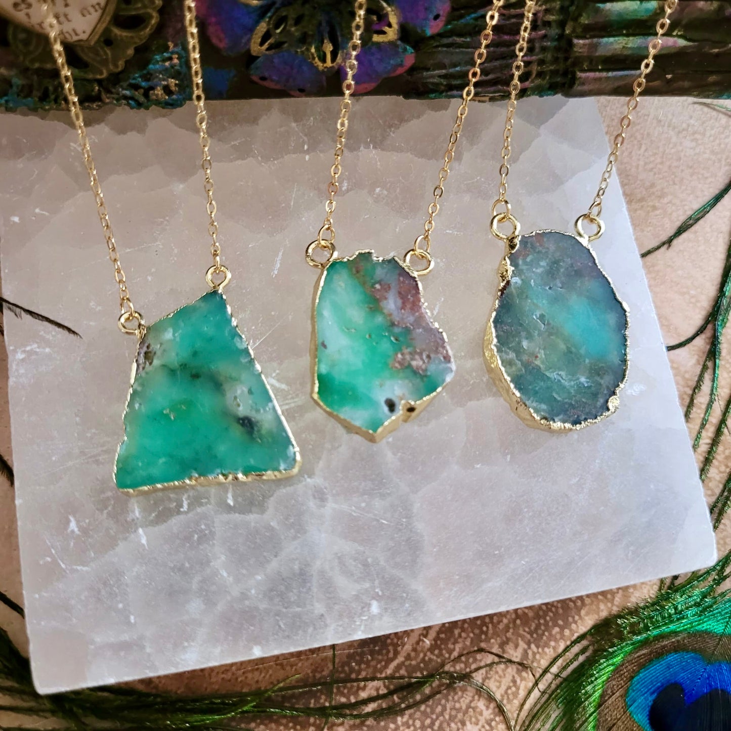 Chrysoprase Irregular Shape Necklace