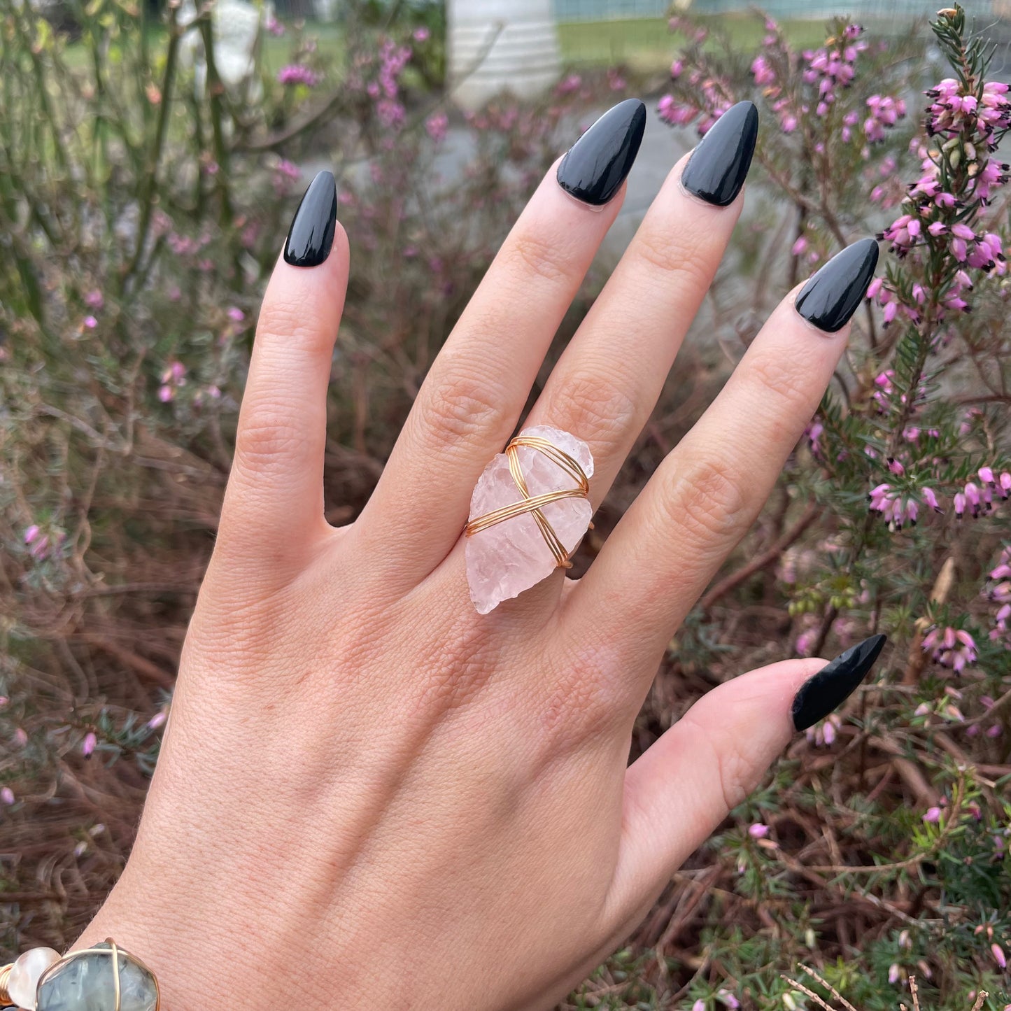 Rose Quartz Wire Wrapped Arrowhead Rings 💓🌙✨