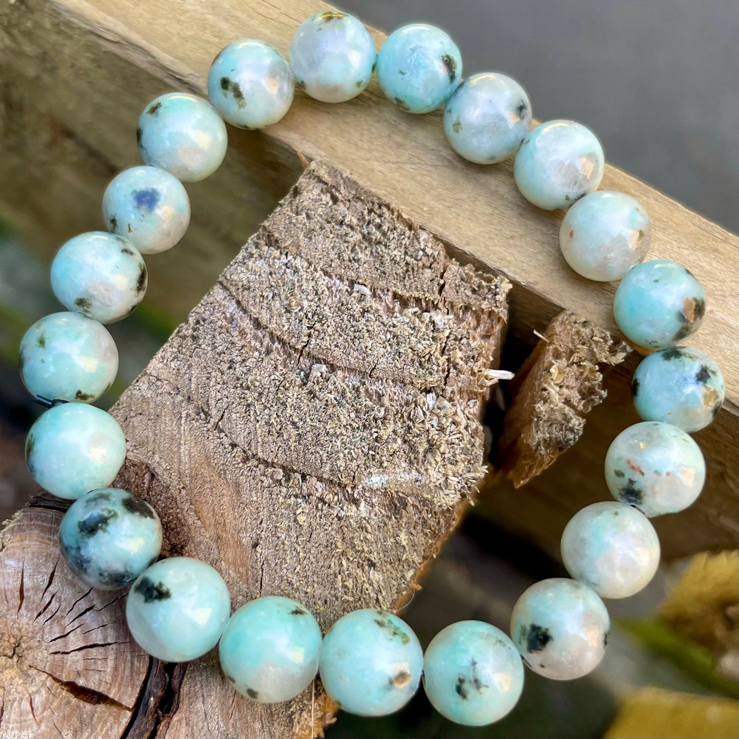 Kiwi Jasper Beaded Bracelet 🥝🤍