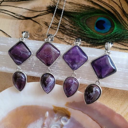 Amethyst Two Tier Pendants